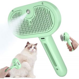 Cat Steam Brush Dog Steam Brush With Water Tank For Pets Grooming Brushes For Cats Rabbit,Green - Neuf