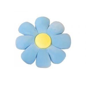 Coussin de sol en peluche marguerite bleu 38 cm - Neuf