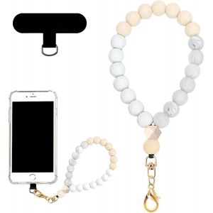 KAL-Dragonne En Perles De Silicone Pour Téléphone Portable Avec Coussinets De Cordon Pour Téléphone Portable, Bracelet Élastique Mains Libres, Chaîne De Téléphone Portable, Pour La Plupart Des - Neuf