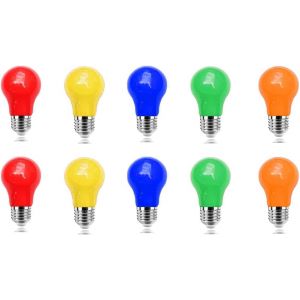 KAL-Ampoule Colorée E27, 3W Led Ampoules Couleur, Ampoules Led De Couleurs Mélangées,Rouge Jaune Bleu Vert Orange,Pour Guirlande Colorée Halloween Décoration De Fête De Noël - Neuf
