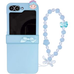 JGD-Mignon Coque Compatible avec Samsung Galaxy Z Flip 6/Z Flip 7 FE avec Dragonne,Bracelet Adorable N?ud Color&eacute;e Charni&egrave;re Coque Antichoc pour Z Flip 6 pour Femme - Neuf