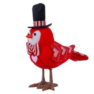 Poup&eacute;e oiseau de la Saint-Valentin D&eacute;corations de bureau en peluche mignonne, adapt&eacute;es &agrave; la d&eacute;coration de la maison, cadeau A - Neuf
