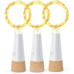KAL-Guirlande Lumineuse En Forme De Bouteille De Vin Avec Bouchon En Liège, Rechargeable Par Usb, Fonctionne À Piles, Guirlande Lumineuse Améliorée 2025 Pour Décorations De Noël - Neuf