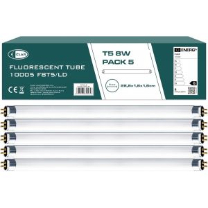 Kal-Tubes Fluorescents, 8w T5, Ampoule T5, Tube Fluorescent, Mini Ampoule, Fluorescent, 28,8 X 1,6 Cm (8 Watts T5, Pack 5) - Neuf