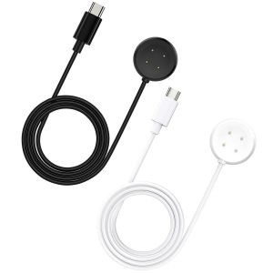 2pcs Chargeur Compatible Avec Google Pixel Watch 3/2,Station De Charge Rapide Magn&eacute;tique Avec 1m Usb C C&acirc;ble Compatible Avec Fitbit Versa4 Versa3 Sense2 Sense Ace Lte (Noir + Blanc) - Neuf