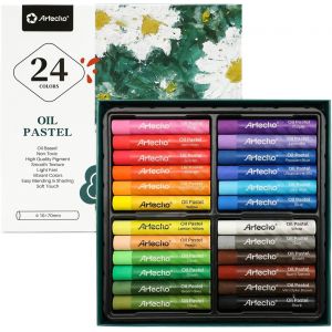 KALANKA-Lot de 24 pastels à l'huile pour peinture artistique, dessin, mélange, ombrage, fournitures d'art pour enfants, débutants, étudiants - Neuf