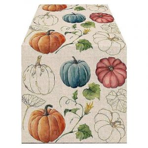 Eucalyptus feuilles de citrouilles chemin de table,automne Thanksgiving cuisine d&eacute;coration de table &agrave; manger pour I - Neuf