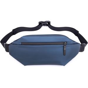 SJZG-Sac Banane Femme Homme,Sacoche Banane Imperméable Avec 4 Poches Et Sangle Réglabl Sac De Taille Avec Porte - Bouteille Pour Le Camping,La Randonnée,Fitness,Course, Voyage À Vélo (Bleu) - Neuf