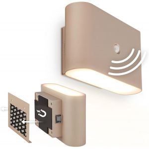 Subzonal-Briloner Sticklights - Lampe Murale Sans &Eacute;lectricit&eacute; Ni Per&ccedil;age Avec D&eacute;tecteur De Mouvement, Batterie, Fixation Magn&eacute;tique Amovible, Sans Fil, 16 X 9,5 X 6,5 Cm, Beige - Neuf