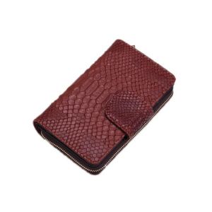 Pochette en cuir texturé python-fermeture éclair en relief,Ladies by - Neuf