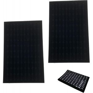 Tingwen 2 Pièce Bijoux Boîte De Vitrine Éponge Anneau En Mousse Bijoux Éponge Tapis Plateau Éponge Inserts Bijoux Support Chacun 100 Emplacements Pour Carte Pour Le Rangement De Bijoux 28*18Cm (Noir) - Neuf