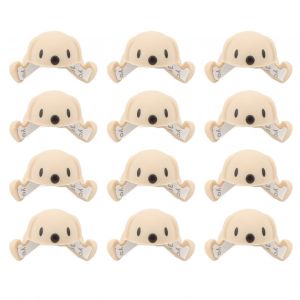 Lot De 12 Protections D'angle En Silicone Souple Et Autocollantes Pour Bebe, Motif Animal Mignon, Motif Chien, Abricot - Neuf