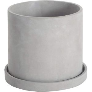 Pot De Fleurs D'int&eacute;rieur En Ciment Gris De 14,5 Cm Avec Soucoupe Et Trou De Drainage,Pour D&eacute;coration D'int&eacute;rieur,Bureau Et Ext&eacute;rieur - Neuf