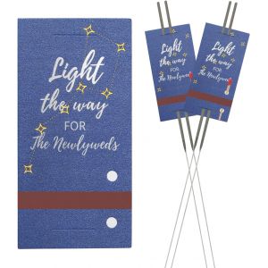 ChenQuanSarl-Lot De 100 Étiquettes Scintillantes Bleues Pour Mariage, Couvertures Métalliques Avec Bandes D'Allumettes Pour Fêtes D'Anniversaire, Rem De Diplôme, Anniversaire, Fiançailles, Événemen - Neuf