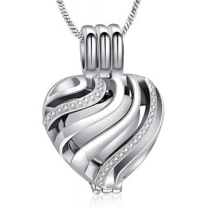 Trahoo-Collier Urne Funéraire En Forme De C?ur Pour Femmes Et Hommes - Cendres Commémoratives - Bijou De Crémation Pour Les Personnes Et Les Animaux De Compagnie - Neuf