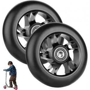 Scooter Wheels, 2 Piece Scooter Wheel, Stunt Scooter Wheel, Scooter Replacement Wheels With Abec-9 Bearings, Scooter Wheels (Black, 100 Mm) - Neuf