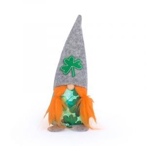 Saint-Patrick Gnome D&eacute;coration Vert Tr&egrave;fle Printemps Peluche Poup&eacute;e Faite &Agrave; La Main Gnome Su&eacute;dois Elfe Nain Mignon Lapin Forme Poup&eacute;e D&eacute;coration De Maison Ornements F - Neuf