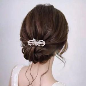 Kal-Barrette À Cheveux De Mariage Avec Perles Strass Dorés Coiffures De Mariée Barrette À Cheveux En Perles De Cristal Brillant Accessoires Pour Cheveux Pour Femmes Et Filles - Neuf