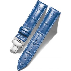 Bracelet De Montre En Cuir Femme Homme 12mm-24mm Bracelet De Remplacement Avec Boucle De Déploiement Papillon Argent/Or/Or Rose.[U2281] - Neuf