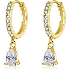 Kal-Créoles En Argent 925 Avec Pendentif, Boucles D'oreilles Pendantes En Argent Sterling 925 Avec Pendentif En Forme De C?ur, Croix, Goutte D'eau, Dormeur, Cartilage, Boucles D'oreilles Créoles - Neuf