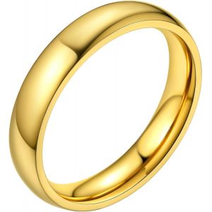 Kal-Bagues Simples Pour Hommes Et Femmes 2mm/4mm/6mm/8mm De Large Style Confortable Acier Inoxydable Bague Anneaux Business Quotidienne Punk Nom Personnalisé Cadeau Souvenir Taille 54-67 - Neuf