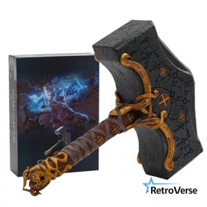 Marteau Mjolnir Thor God Of War Ragnarok 1:1 Statue D&eacute;coration Collection - Neuf