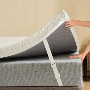 SUBZONAL-Surmatelas 90x200-8cm, Surmatelas en Mousse &agrave; M&eacute;moire de Forme Gel, Mousse en Mat&eacute;riau Bambou, &Eacute;vacuation de L'humidit&eacute;, avec Design Antid&eacute;rapant et Certification de S&eacute;curit&eacute;, Lavable - Neuf
