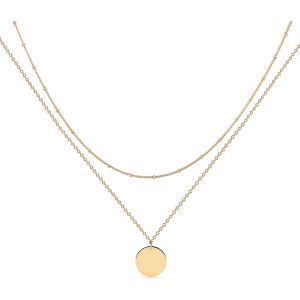 Layered Heart Collier Pendentif Fait À La Main Plaqué Or Délicat Choker Barre Fléchée Superposition - Neuf
