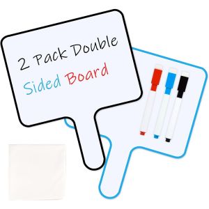 Checarzhn--No1-Lot De 2 Tablettes D'écriture Double Face Effaçables À Sec Pour Salle De Classe, Bureau, Réunion, Vote, Fête Prénuptiale, Jeux - Neuf