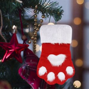 Hjlian Bas De Noel En Forme De Patte De Chien, Decoration A Suspendre Pour Sapin De Noel (Rouge) - Neuf