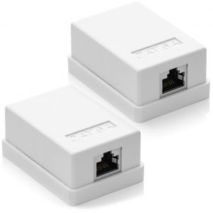 2x Prise R&eacute;seau CAT 6a 1x Prise RJ45 FTP Blind&eacute; Montage Mural Ethernet 10 Gbit LAN C&acirc;ble de Brassage C&acirc;ble D'installation-Blanc - Neuf