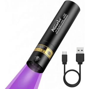 SJZG-Sv95 365Nm Petite Lampe Torche Uv 3 W Usb C Rechargeable Mini Détecteur D'Argent Lumière Noire Pour Durcissement De La Résine, Détection D'Urine D'Animaux Domestiques, Scorpion, Pêche - Neuf