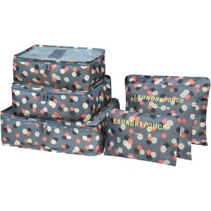 Organisateur De Voyage,Lot De 6 Sac De Rangement Commodes Poches De Compression Pour Les Voyageurs,Organisateurs Val S En Nylon 3 Cubes + 3 Sacs De Voyage - Neuf