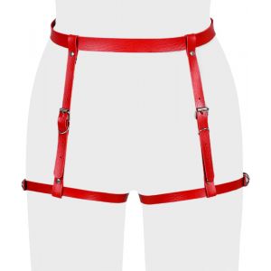 Cauc-Punk Cha&icirc;ne De Corps En Cuir Pour Femmes Taille Harnais Ceinture Gothique Cha&icirc;ne De Jambe R&eacute;glable Ceinture Cuisse Jarretelles Plage Bo&icirc;te De Nuit F&ecirc;te Discoth&egrave;que Accessoires De Corps(Rouge) - Neuf