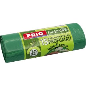 Lot De 15 Sacs Poubelle 30 Litres Au Parfum De Lait De Noix De Coco, 52X58Cm, Couleur Verte, Sacs Poubelle De Qualit&eacute; Premium, Extra R&eacute;sistants - Neuf