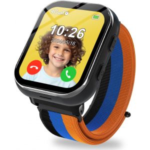 Montre Connectée Enfant Gps 4g Pour Garçon Fille Montre Intelligente Avec Appels Vidéo, Sos, Mode Classe, Cadeau Smartwatch Téléphone Pour Garçons Et Filles De 6 À 17 Ans[Z1600] - Neuf