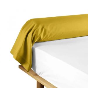 Taie De Traversin - Couleur Emotion - Jaune Curry - 100% Coton - 85 X 185 Cm - Oeko-Tex&reg; - Neuf