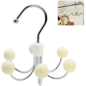 Letnerny-Cintre Ceintures Avec 6 Crochets Pivotants, Organisateur Rotatif À 360° En Acier Durable, Rangement Suspendu Pour Cravates, Écharpes, Gants Ou Bijoux - Neuf
