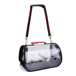 Sac à dos élégant pour perroquet rouge avec toit ouvrant panoramique et ventilation - Cage de voyage légère pour oiseaux - Neuf