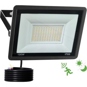 Dgbcz-Projecteur Led Extérieur Detecteur De Mouvement 100w,10000lm 3000k Spot Led Extérieur Avec Capteur Radar Et Crépusculaire,Ip66 Étanche 120 Leds Éclairage De Sécurité Pour Jardin,Cour,Garage - Neuf