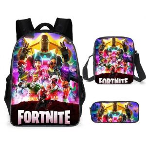 Lot de 3 Sac &agrave; Dos pour Enfants Fortnite Enfants Primaire Gar&ccedil;ons Bookbags Bo&icirc;te &Agrave; Lunch Sac Crayon Cas &Eacute;tudiant - Neuf