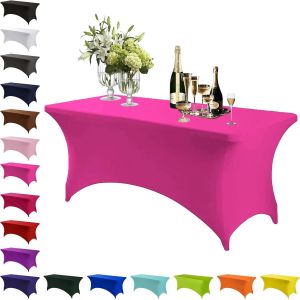 Sjzg-Nappe En Élasthanne Rouge Rose, 1,2 M, Extensible, Rectangulaire, Lavable, Universelle, Pour Terrasse, Élastique, Pour Cuisine, Événement, Mariage, Bar À Cocktails, Exposition, Banquet, Fête - Neuf
