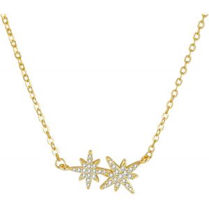 Colliers Femmes Or Argent,Collier En Cristal Étincelant De Clavicule,Colliers Réglables,Hypoallergénique,14k Plaqué Or,Regali Di Natale Per Donne Ragazze Adolescenti Figlia.[X1723] - Neuf
