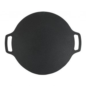 PoêLe à Gril CoréEnne Avec RevêTement AntiadhéSif à 6 Couches Pour CuisinièRe à Gaz, Plaque De Barbecue Ronde à Double PoignéE Pour Camping En Plein Air 25cm/9,8 Pouces - Neuf