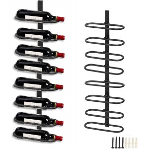 Porte-Bouteilles De Vin,&Eacute;tag&egrave;re &Agrave; Vin En M&eacute;tal,Casier &Agrave; Vin Pour 8 Bouteilles De Vin,Wall Porte Bouteille Mural M&eacute;tallique &Eacute;tag&egrave;re &Agrave; Vin Pour Cave De Bar De Cuisine (A) - Neuf