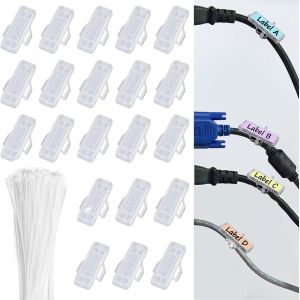 60 PCS Organisateur de Câbles en Nylon Étanche Étiquettes de Câbles Marquage Serre Cable Attaches Isolées Ignifuges Marquage,Identification et Organisation Facile des Fils (3010-60) - Neuf