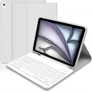 Étui Avec Clavier Pour Ipad Air 11"" (M2) 2024, Étui Clavier Avec Support Pour Ipad Air 5e Génération 2022/4ème Génération 2020 10,9"", Clavier Qwertz Amovible Bluetooth Pour Ipad Air 5 - Neuf