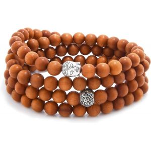 Kalanka-Bracelet Ou Collier De 108 Perles De Prière Mala Avec Breloque Bouddha - Neuf