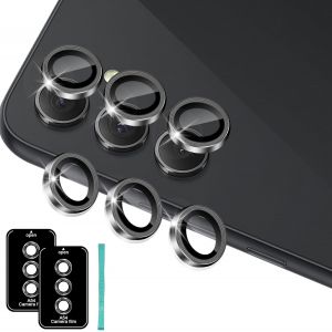 2 Pi&egrave;ces Protection De Lentille Compatible Avec Samsung Galaxy A54 5g Cam&eacute;ra Arri&egrave;re Protecteur, Alliage Aluminium En Hd Verre Tremp&eacute; 9h, Anti Rayures Protector Cam&eacute;ra Pour Tout Coque, Noir - Neuf