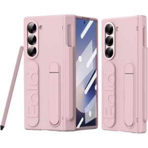 Sjzg-Compatible Pour Samsung Galaxy Z Fold 6 Coque Avec Support,Coque Pour Samsung Z Fold 6 Avec S Pen Et Porte-Stylo,Antichoc &Eacute;tui Z Fold 6 Avec Poignet,Ultra Mince Coque Z Fold 6 Anti-Rayures,Rose - Neuf